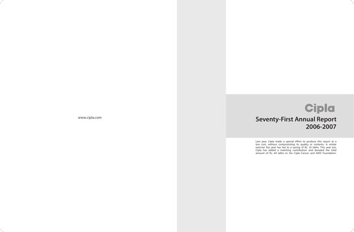 Thumbnail Cipla Annual Report 2006-2007