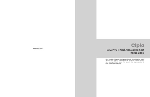 Thumbnail Cipla Annual Report 2008-2009