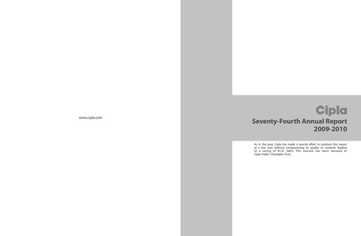 Thumbnail Cipla Annual Report 2009-2010