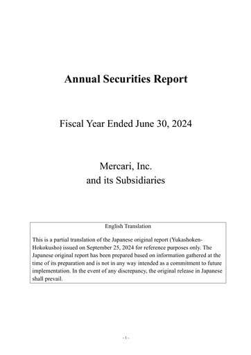 Thumbnail Mercari Annual Report 2023-2024
