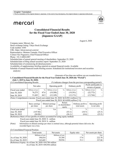 Thumbnail Mercari Financial Report 2019-2020