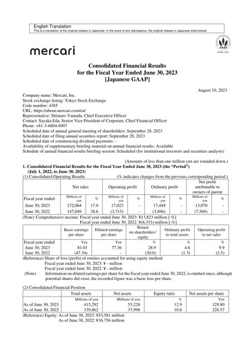Thumbnail Mercari Financial Report 2022-2023