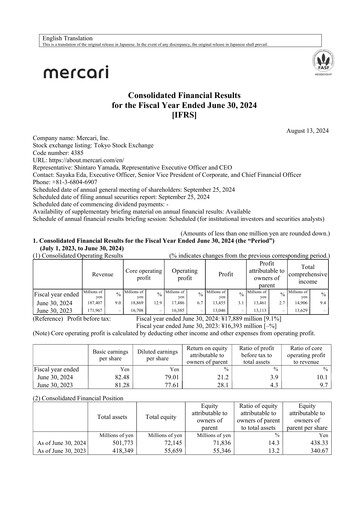 Thumbnail Mercari Financial Report 2023-2024