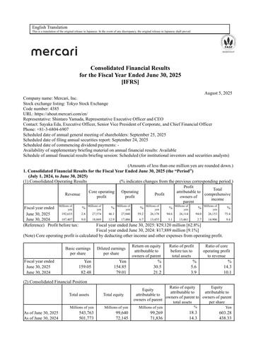 Thumbnail Mercari Financial Report 2024-2025