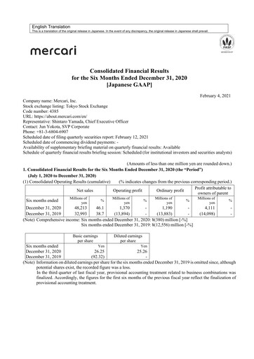 Thumbnail Mercari Half-year Report 2020-h1