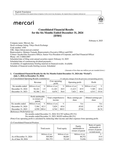 Thumbnail Mercari Half-year Report 2024-h1