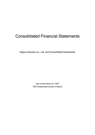 Thumbnail Nippon Express
 Financial Statement fy2020