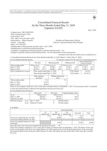 Thumbnail ABC-Mart Quarterly Report 2024-q1
