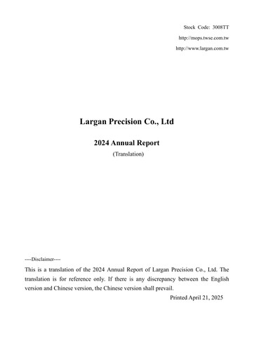 Thumbnail Largan Precision
 Annual Report 2024
