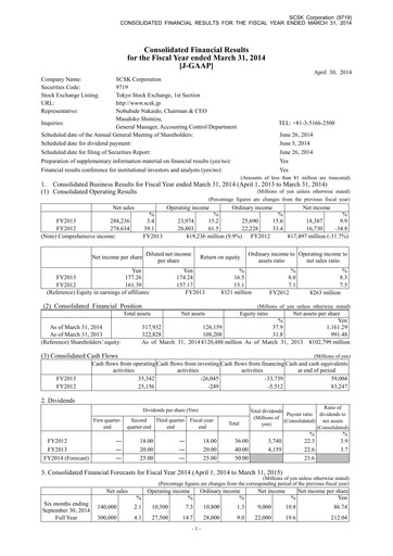 Thumbnail SCSK Corporation
 Financial Statement fy2013