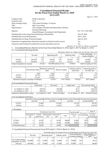 Thumbnail SCSK Corporation
 Financial Statement fy2017