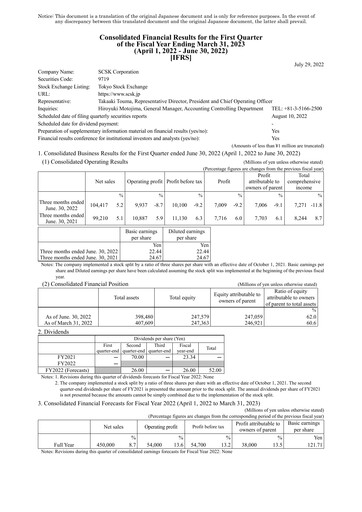 Thumbnail SCSK Corporation
 Quarterly Report 2022-q1