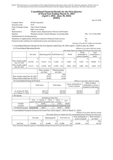 Thumbnail SCSK Corporation
 Quarterly Report 2024-q1