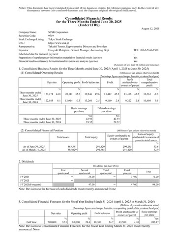 Thumbnail SCSK Corporation
 Quarterly Report 2025-q1