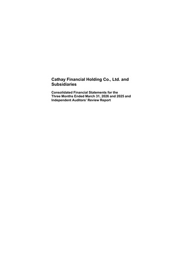 Thumbnail Cathay Financial Holding Quarterly Report 2026-q1
