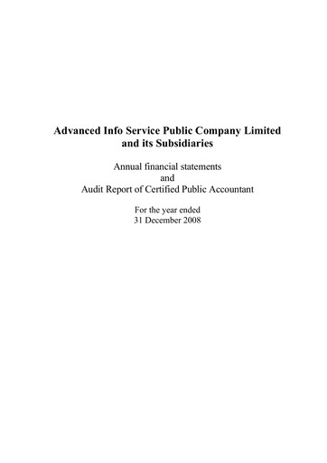 Thumbnail Advanced Info Service (AIS) Financial Statement 2008