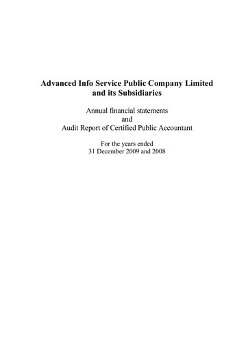 Thumbnail Advanced Info Service (AIS) Financial Statement 2009