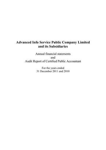 Thumbnail Advanced Info Service (AIS) Financial Statement 2011
