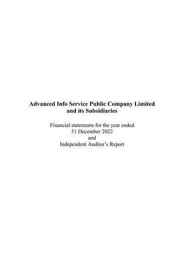 Thumbnail Advanced Info Service (AIS) Financial Statement 2022