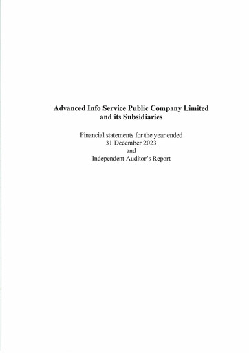 Thumbnail Advanced Info Service (AIS) Financial Statement 2023