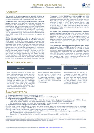 Thumbnail Advanced Info Service (AIS) Quarterly Report 2010-q3