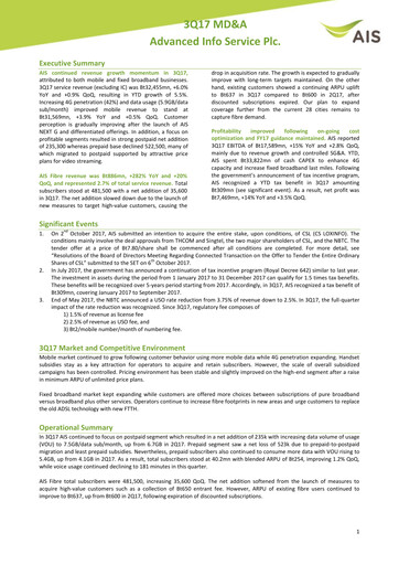 Thumbnail Advanced Info Service (AIS) Quarterly Report 2017-q3