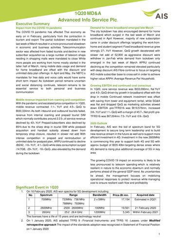 Thumbnail Advanced Info Service (AIS) Quarterly Report 2020-q1