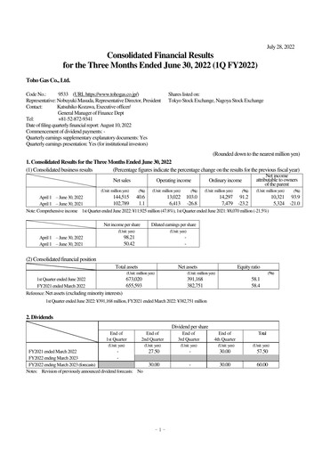 Thumbnail Toho Gas
 Quarterly Report 2022-q1
