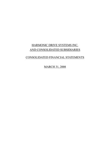 Thumbnail Harmonic Drive Systems
 Financial Statement fy2007