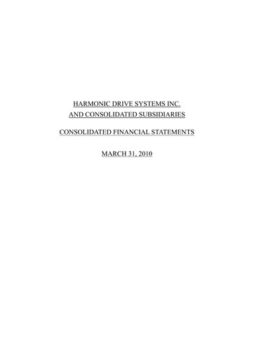 Thumbnail Harmonic Drive Systems
 Financial Statement fy2009
