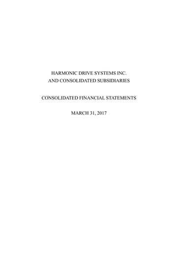 Thumbnail Harmonic Drive Systems
 Financial Statement fy2016