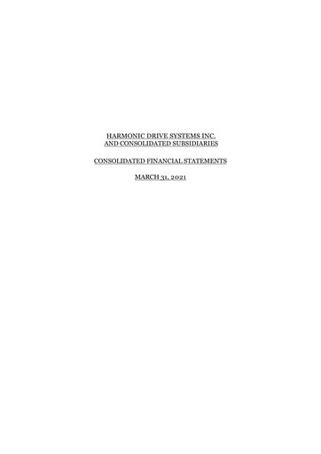Thumbnail Harmonic Drive Systems
 Financial Statement fy2020