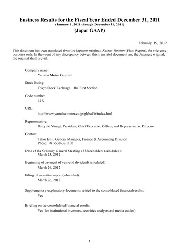 Thumbnail Yamaha Motor Financial Statement 2011