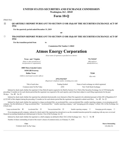 Thumbnail Atmos Energy Quarterly Report 2020-q1