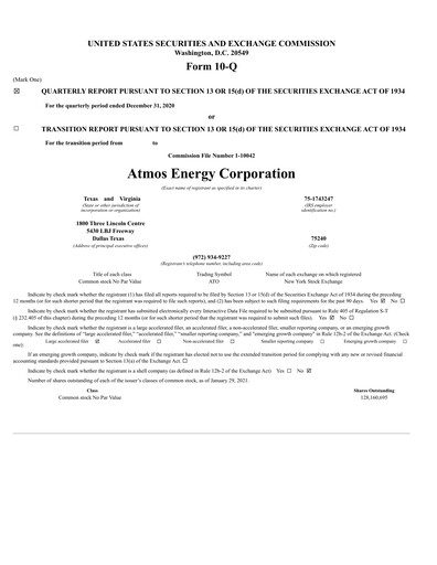 Thumbnail Atmos Energy Quarterly Report 2021-q1