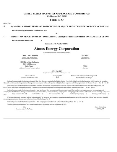 Thumbnail Atmos Energy Quarterly Report 2022-q1
