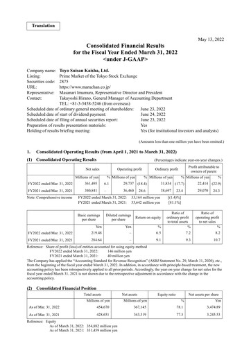 Thumbnail Toyo Suisan Financial Statement fy2022