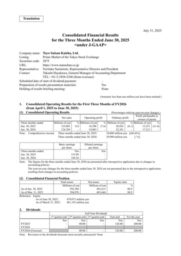 Thumbnail Toyo Suisan Quarterly Report 2026-q1