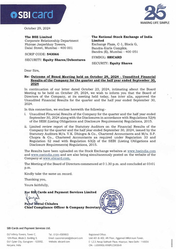 Thumbnail SBI Card Quarterly Report 2024-q2