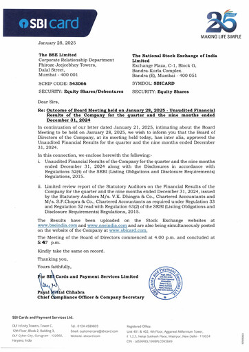 Thumbnail SBI Card Quarterly Report 2024-q3