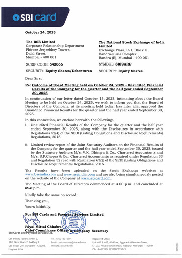 Thumbnail SBI Card Quarterly Report 2025-q2