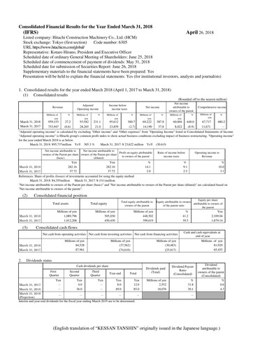 Thumbnail Hitachi Construction Machinery Financial Report 2017