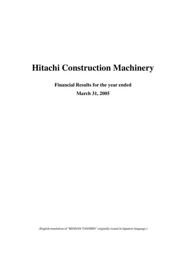 Thumbnail Hitachi Construction Machinery Financial Statement fy2004