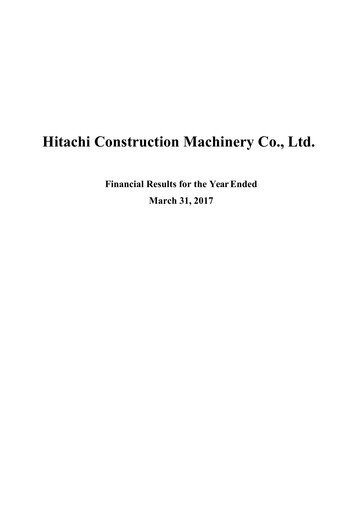 Thumbnail Hitachi Construction Machinery Financial Statement fy2016