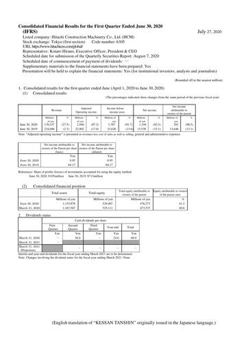 Thumbnail Hitachi Construction Machinery Quarterly Report 2020-q1