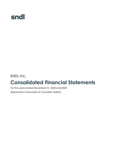 Thumbnail SNDL Inc.
 Financial Statement 2023