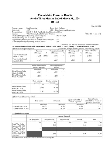 Thumbnail PeptiDream
 Quarterly Report 2024-q1