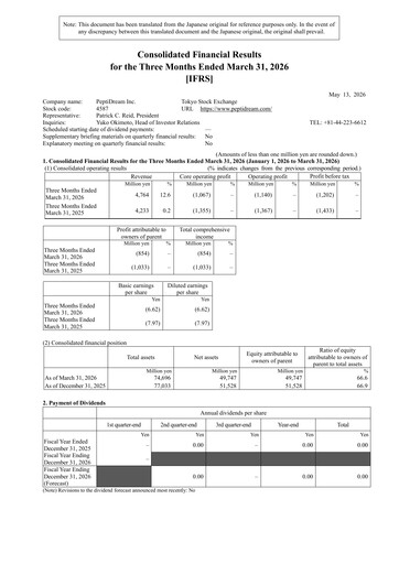 Thumbnail PeptiDream
 Quarterly Report 2026-q1