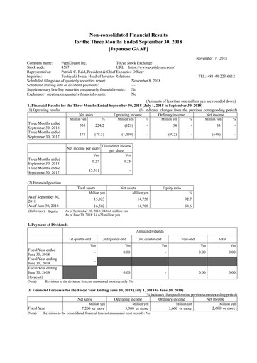Thumbnail PeptiDream
 Quarterly Report fy2019-q1