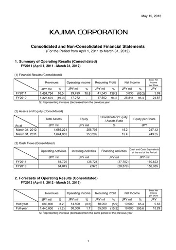 Thumbnail Kajima
 Financial Statement fy2011